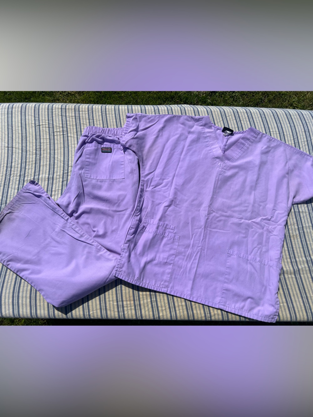Lavender Scrub Set - Two-Piece Top & Pants